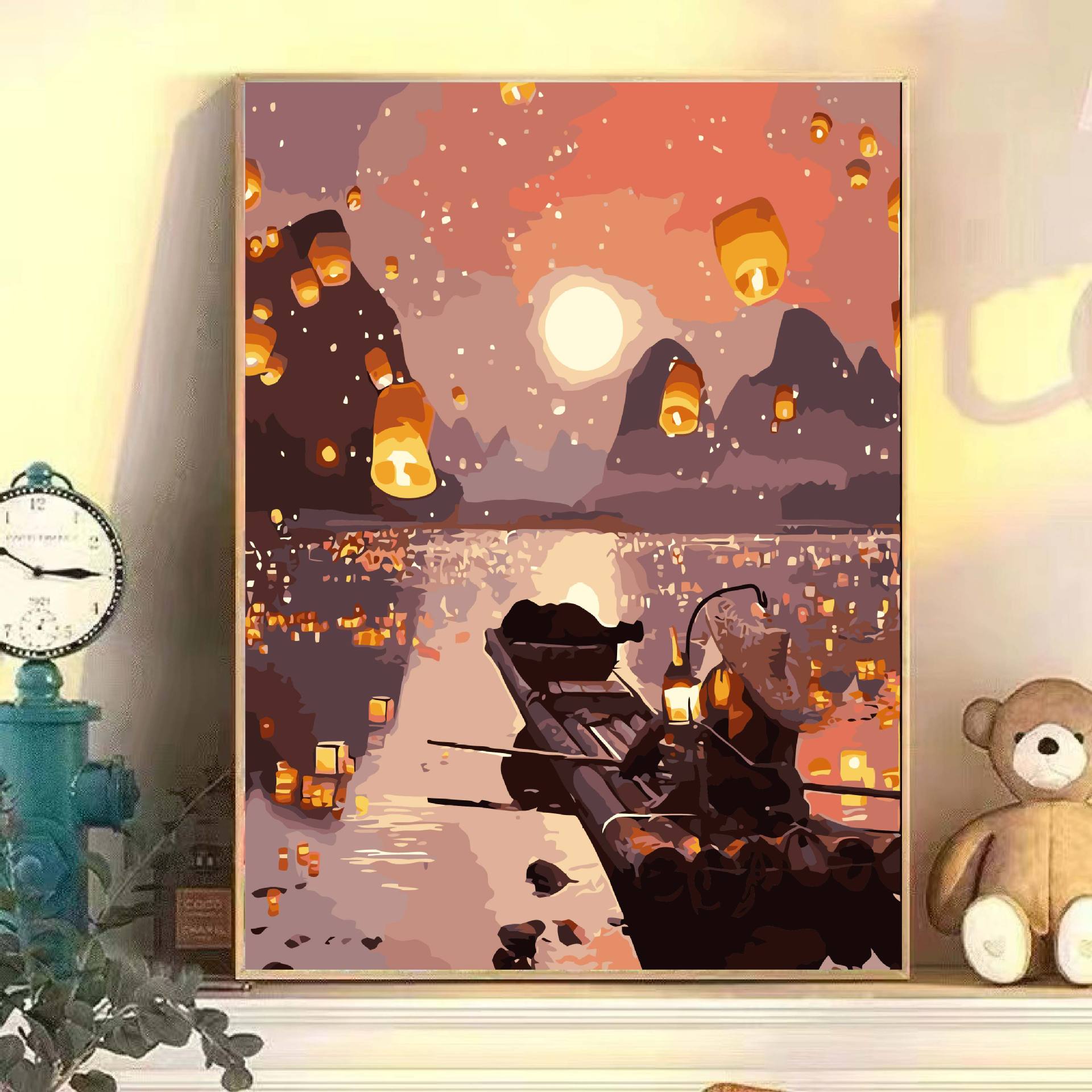 Pintura al óleo digital hecha a mano diy relleno sala de estar decoración de pintura colgante arte relleno pintura al óleo al por mayor