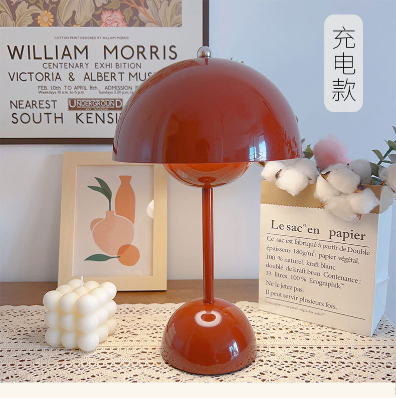 Simple flor brote rojo festivo boda linterna recargable Pequeño Libro Rojo mismo estilo lámpara de mesa de Internet celebridad novias regalo noche