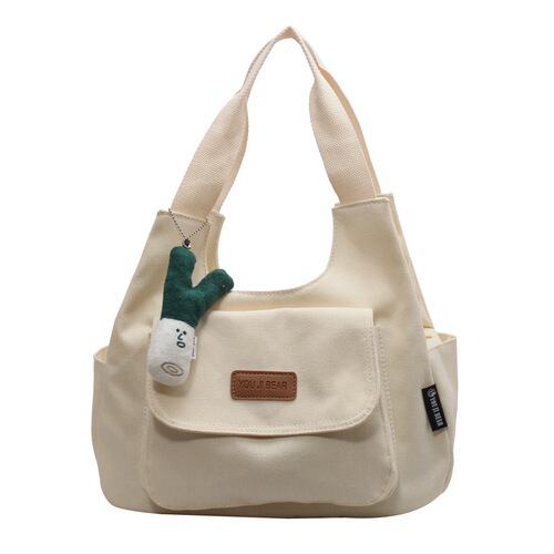 Casual Commuting Large Capacity Bag Women's  Summer Fashion Canvas Tote Bag Student Class Versatile Shoulder Bag