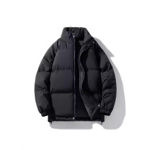 棉衣男士冬季新款宽松跨境立领纯色面包服短款保暖棉服外套