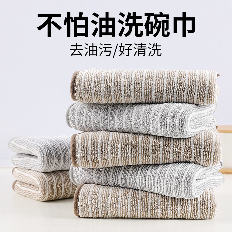 Paño de Limpieza de Microfibra de Poliéster a Rayas Absorbente y Multiuso para Cocina y Hogar
