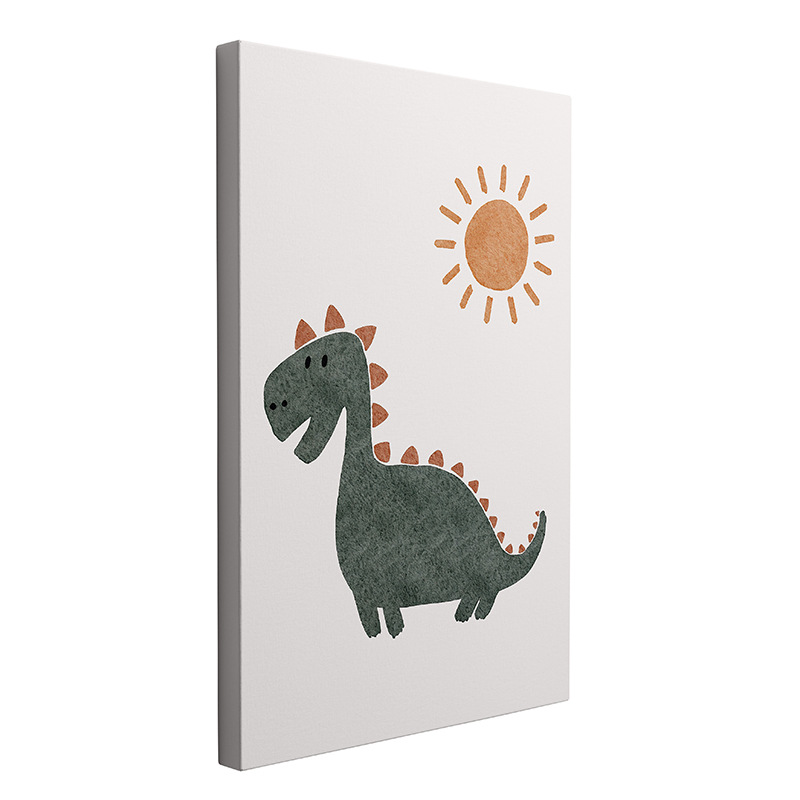 Pintura decorativa nórdica dibujos animados interesantes alfabeto numérico puerta arcoíris dinosaurio dormitorio infantil cuelga pintura marco interior pintura image 6