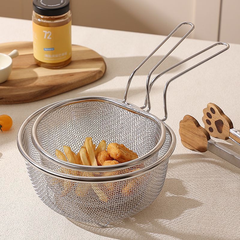 304ステンレス油漏れ濾過網篩超微細油格家庭用煮餃子漏れ網台所油神器すくいスプーン|undefined