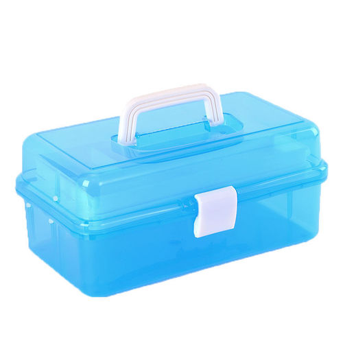 671 Large Three-Layer Art Tool Box Storage Box Plastic Medicine Box Household Folding Storage Organizing Box Wholesale