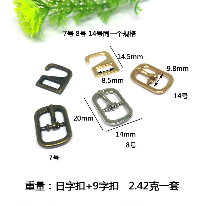 Sandalias de mujer con hebilla hebilla japonesa zapatos de cuero para niños tacón trasero gancho de metal tacones altos con hebilla fija gancho de 9 caracteres