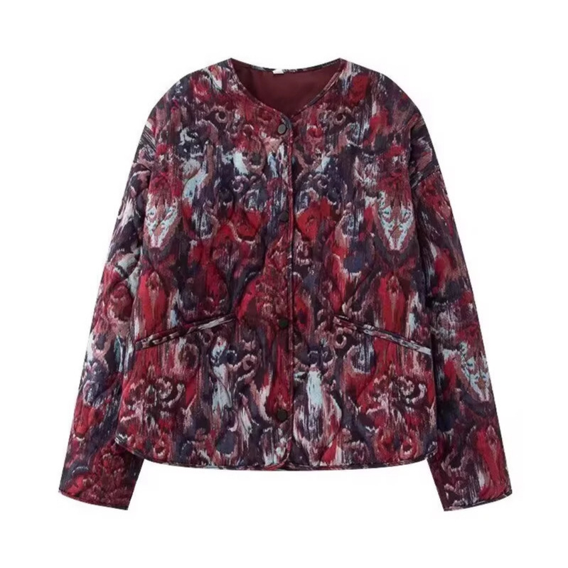 Z Brand Foreign Trade Cross-Border Ready Stock European and American Style Women's Clothing 2026 Spring New Animal Texture Print Cotton Jacket