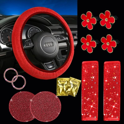 One-Click Start Ring, Steering wheel cover - all-red-38cm