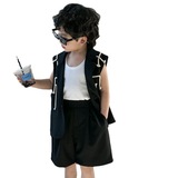 Жилет для мальчиков, летнее детское трендовое модное платье, детская одежда, в корейском стиле