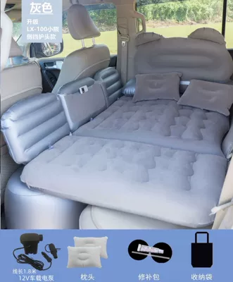 Lunch Break Bed, Vehicle-mounted inflatable bed - bear-gray-with-head-protection-with-18m-pump