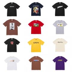 クロスボーダーファッションとトレンディなシュプリームレタープリントラウンドネック半袖ユニセックスストリートファッションTシャツドロップシッピング