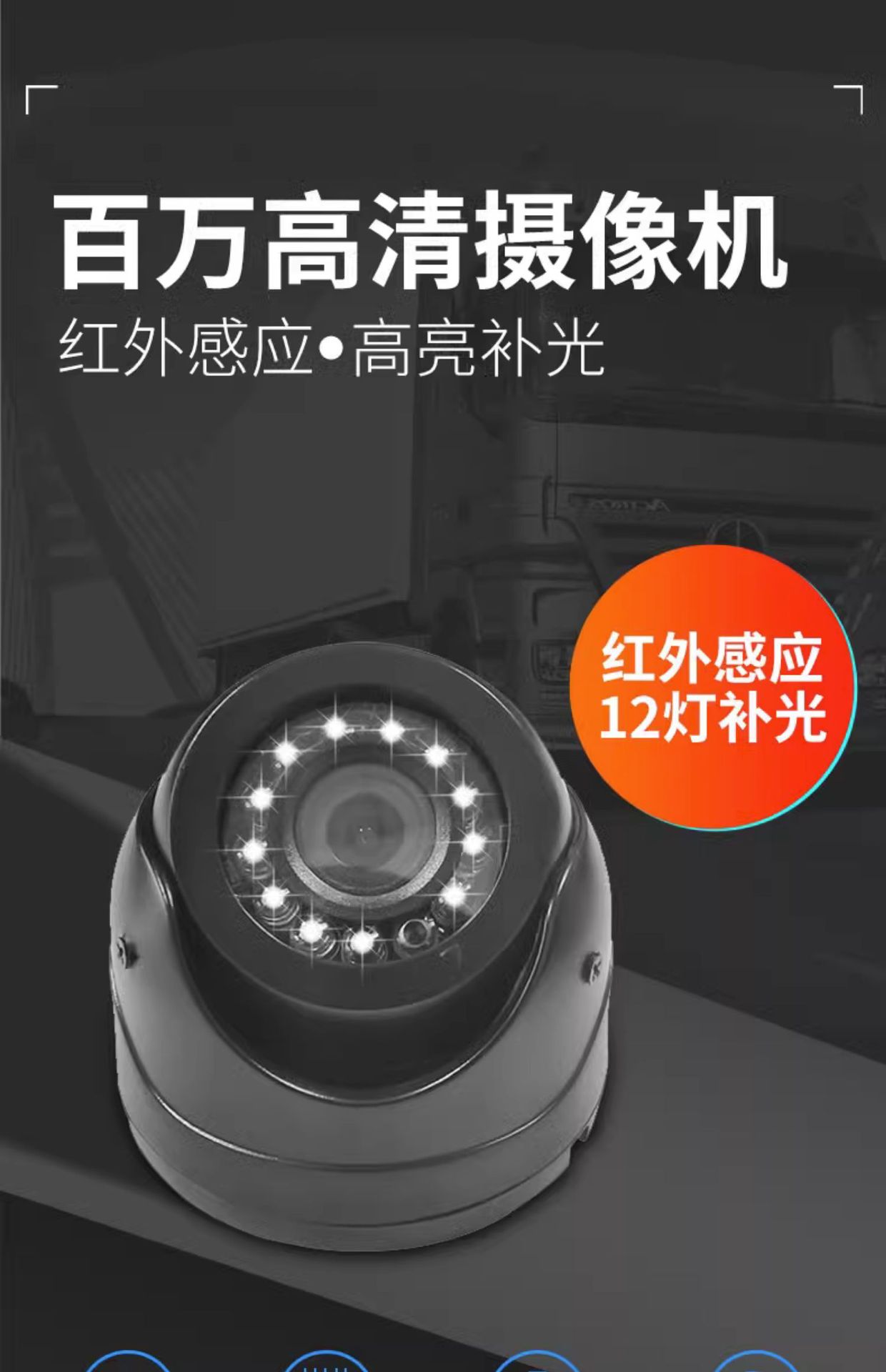 Car Camera, Cab Dome USB Driver-Free, High-Definition Night Vision Vehicle Monitoring Camera