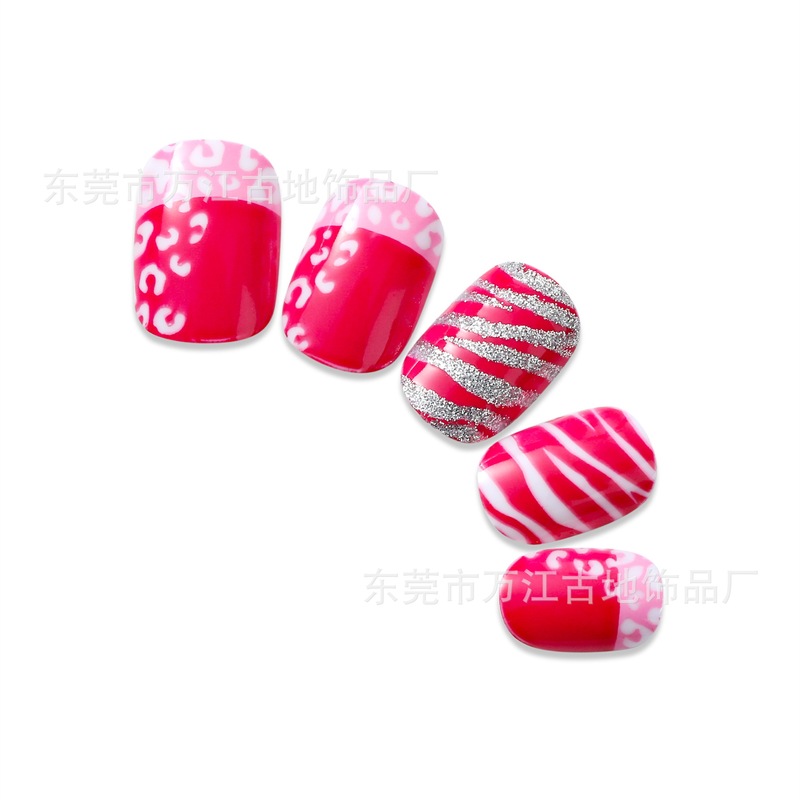 Children's Nail Polish Producer European and American Export Environmentally Friendly Nail Polish Stripesd Onion Pink French Manicure Stickers