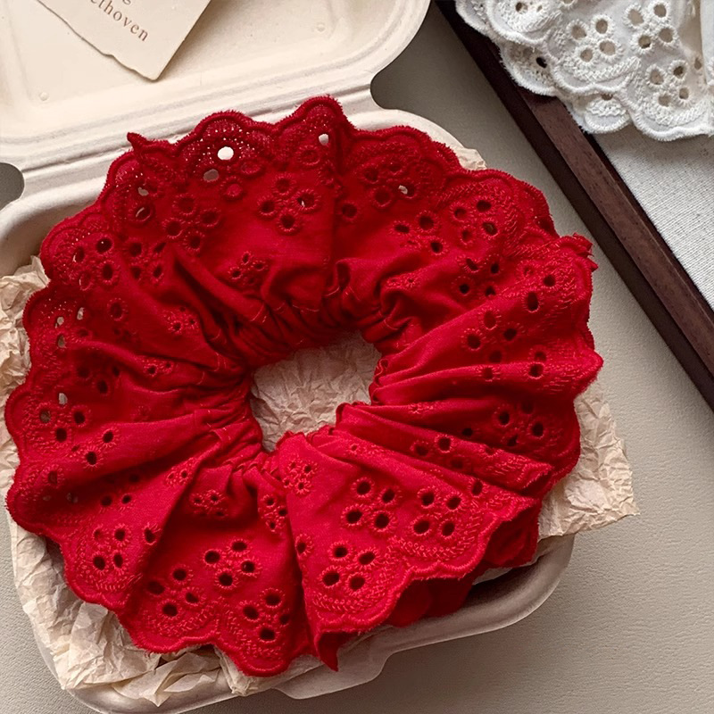 Encaje retro francés, diadema de intestino grueso, mujer 2025, nuevo estilo, cuerda para el cabello, banda de goma, lazo, dulce cuerda para el cabello, accesorios para el cabello