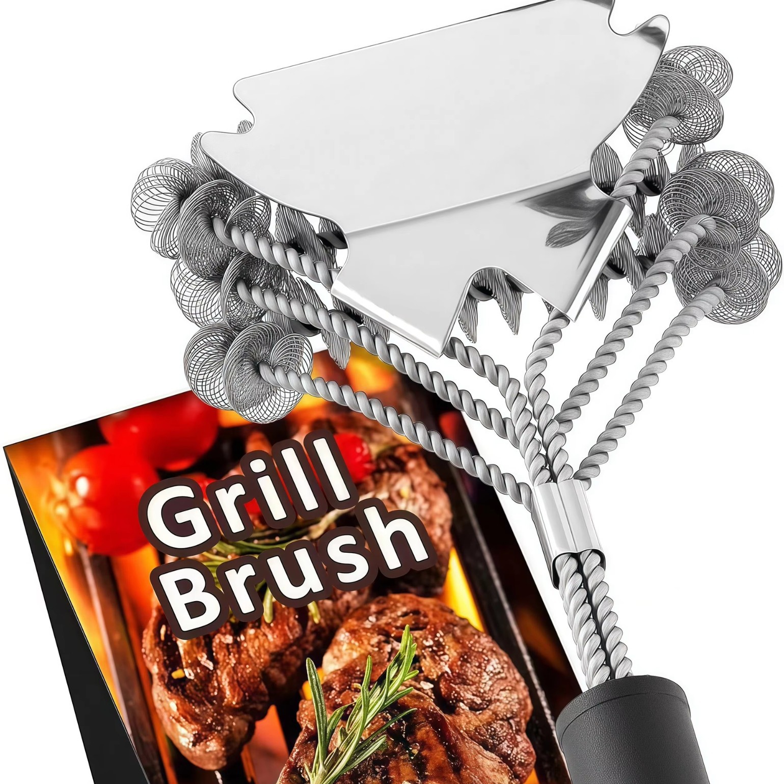 Cross-Border Stainless Steel Wire Brush Barbecue Cleaning Brush Oil Brush Barbecue Grill Brush Barbecue Cleaning Brush Barbecue Tools