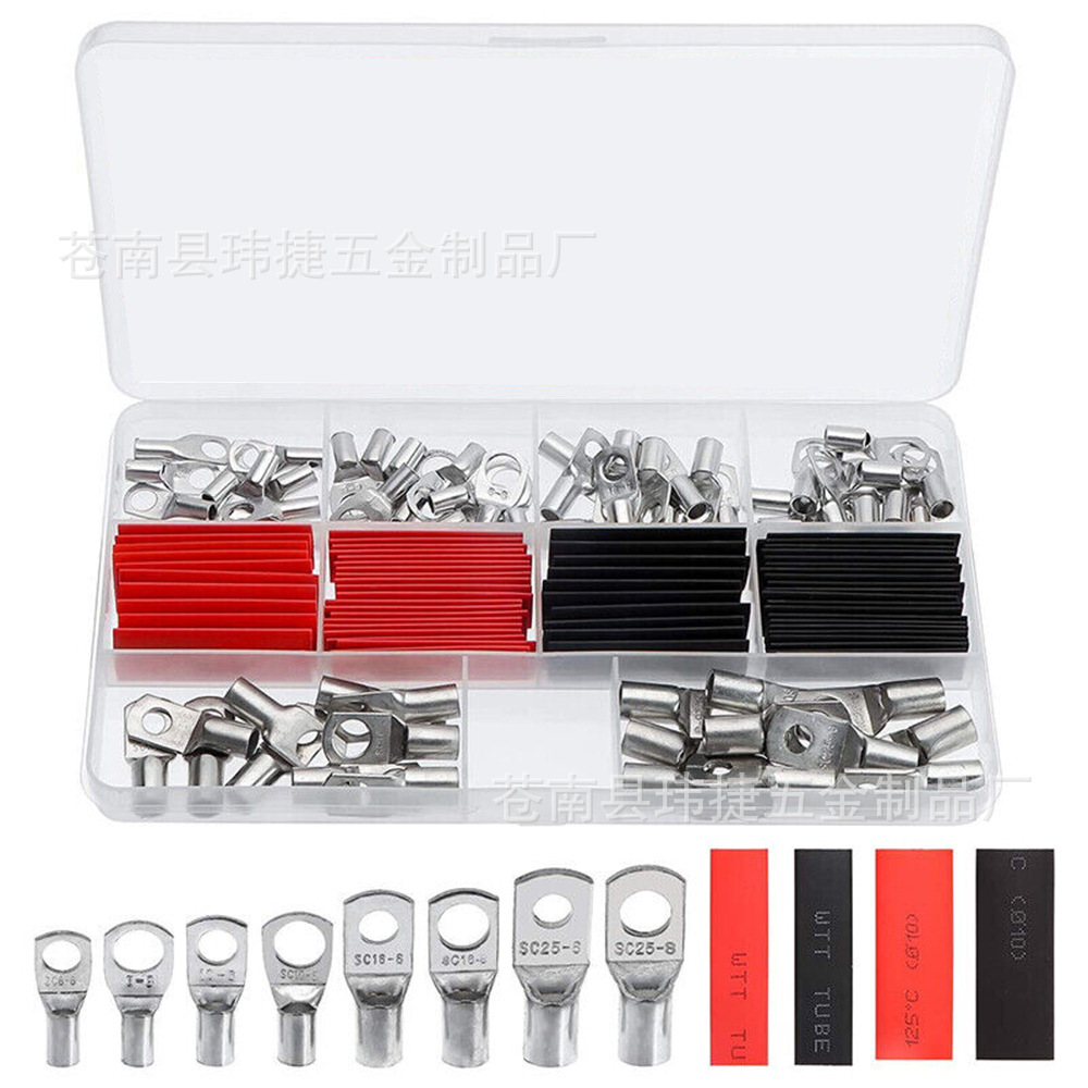 跨境货源120pcs盒装SC窥口铜端子组合60pcs窥口端子60pcs热缩管