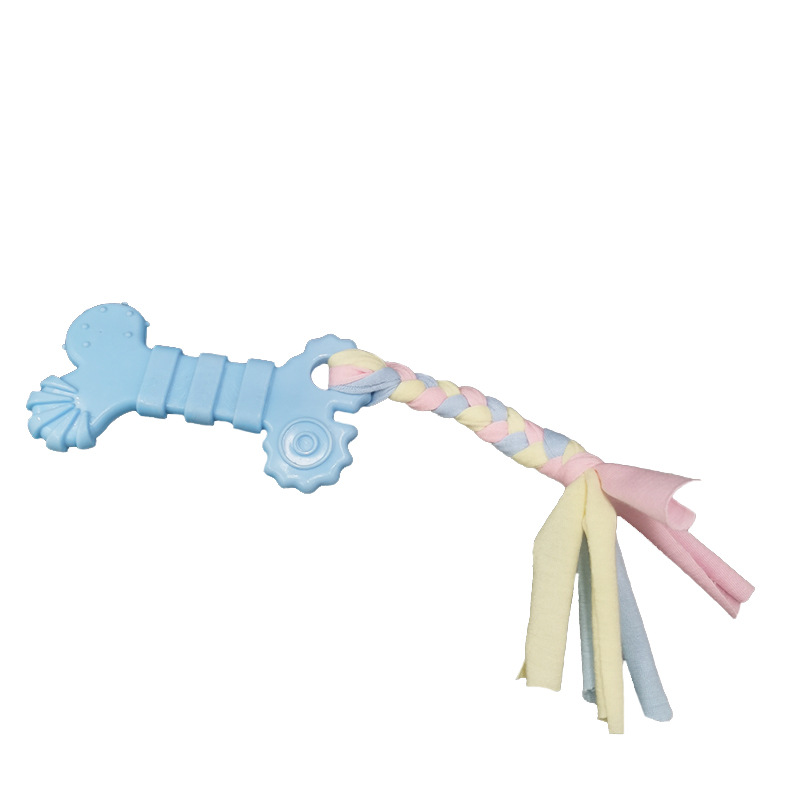 Juguete para mascotas nuevo hueso tipo TPR perro molar roer dientes-Fortalecimiento de la cuerda de algodón gato de goma y perro juguete transfronterizo