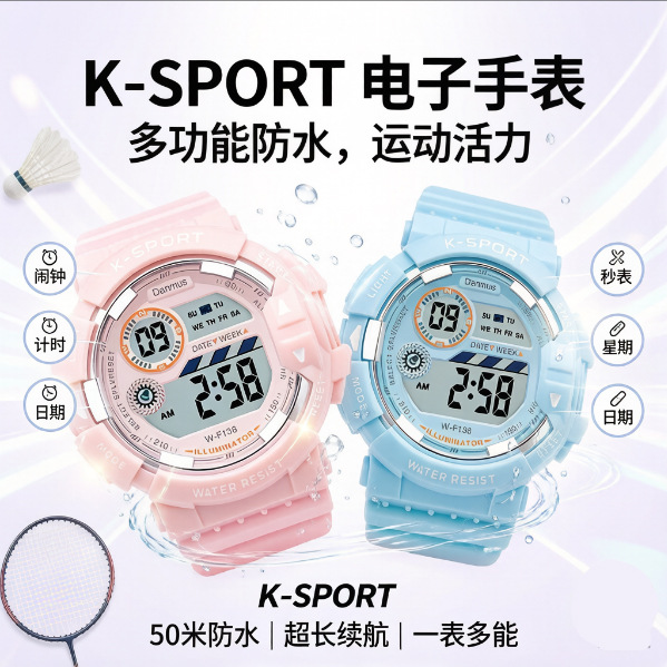 Universal fresh children's electronic waterproof watch strap