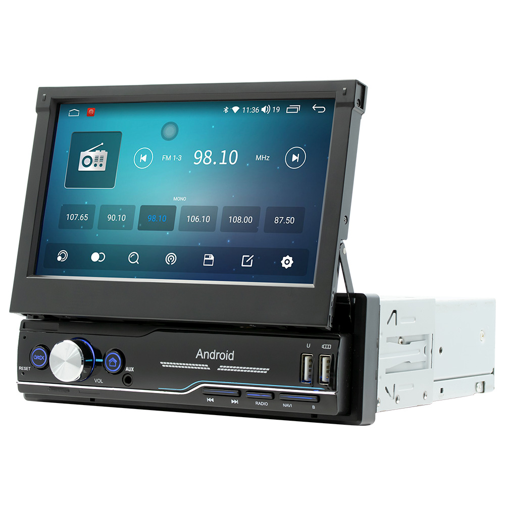 Transfronterizo de 7 pulgadas de un solo husillo telescópico Android GPS Navigador inalámbrico carplay pantalla grande controlador central de automóviles