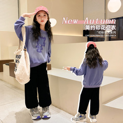 Children's clothing 2023 spring and autumn new middle and large children's Korean style loose hoodie for girls, stylish turtleneck sweater, one-piece drop shipping