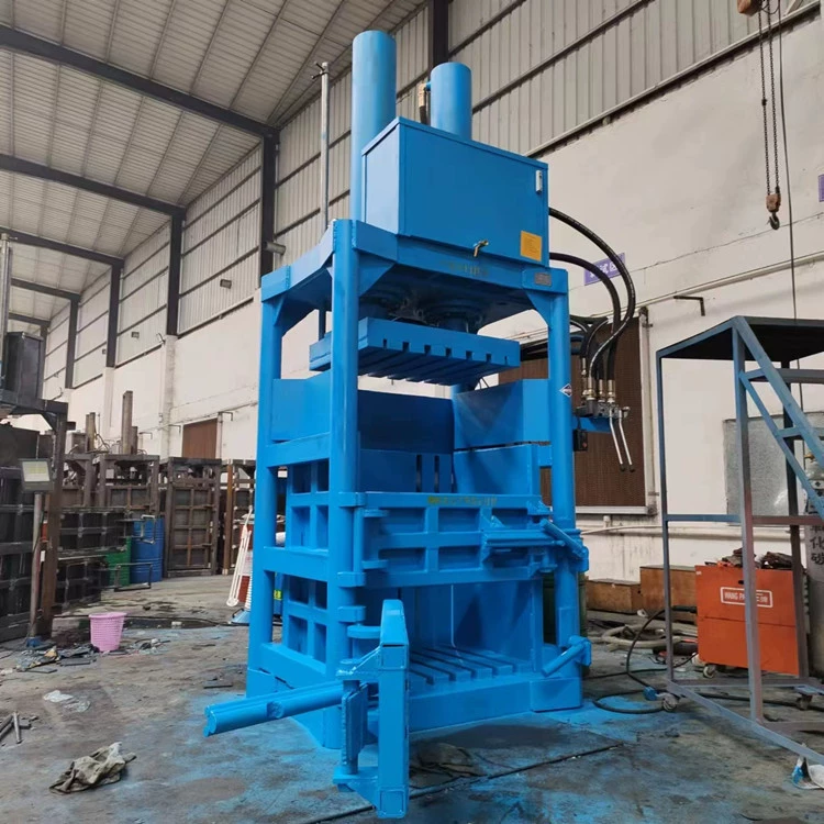 Вертикальный гидравлический пресс-подборщик отходов картонная пленка тканый мешок пластиковый напиток бутылка компрессор краской барабан плоский пресс-машина