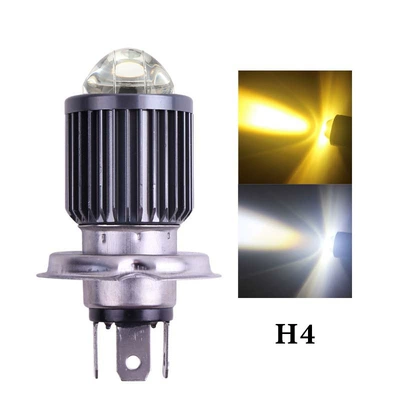 Motorcycle Headlight Modified Light H4 Ba20D White-Yellow High and Low Beam Integrated Spotlight Dual-Color Motorcycle Light (Motorcycle headlights, headlights) - h4-white-yellow