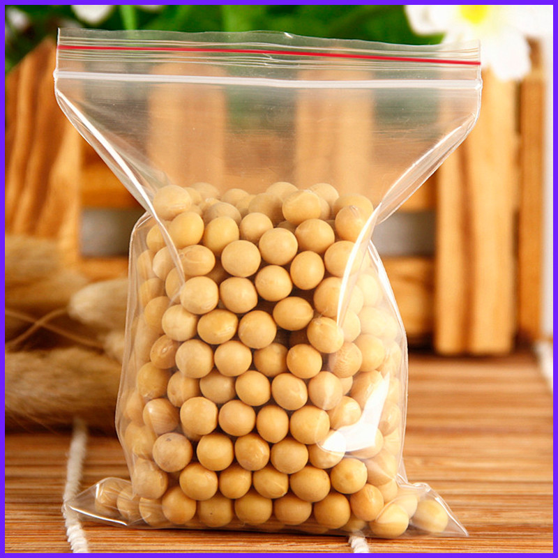 自封袋PE透明塑料食品包裝袋膠袋密實袋封口袋子紅邊100個價