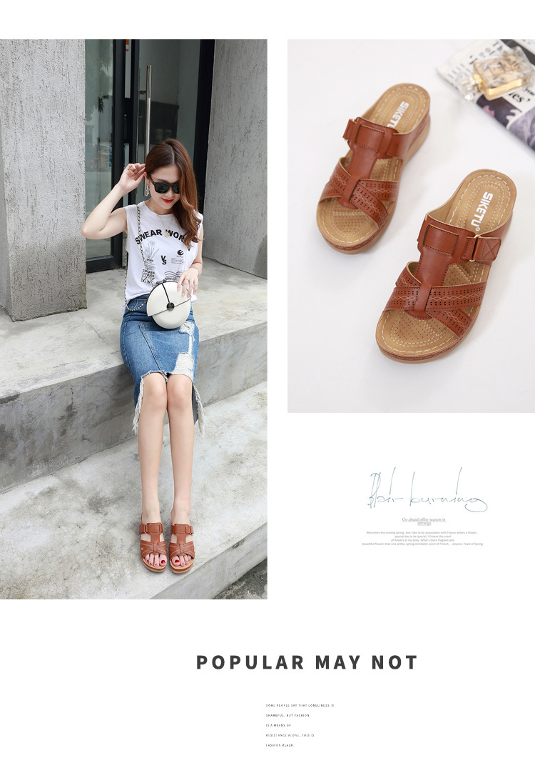 Women's Casual Solid Color Open Toe Wedge Sandals display picture 12