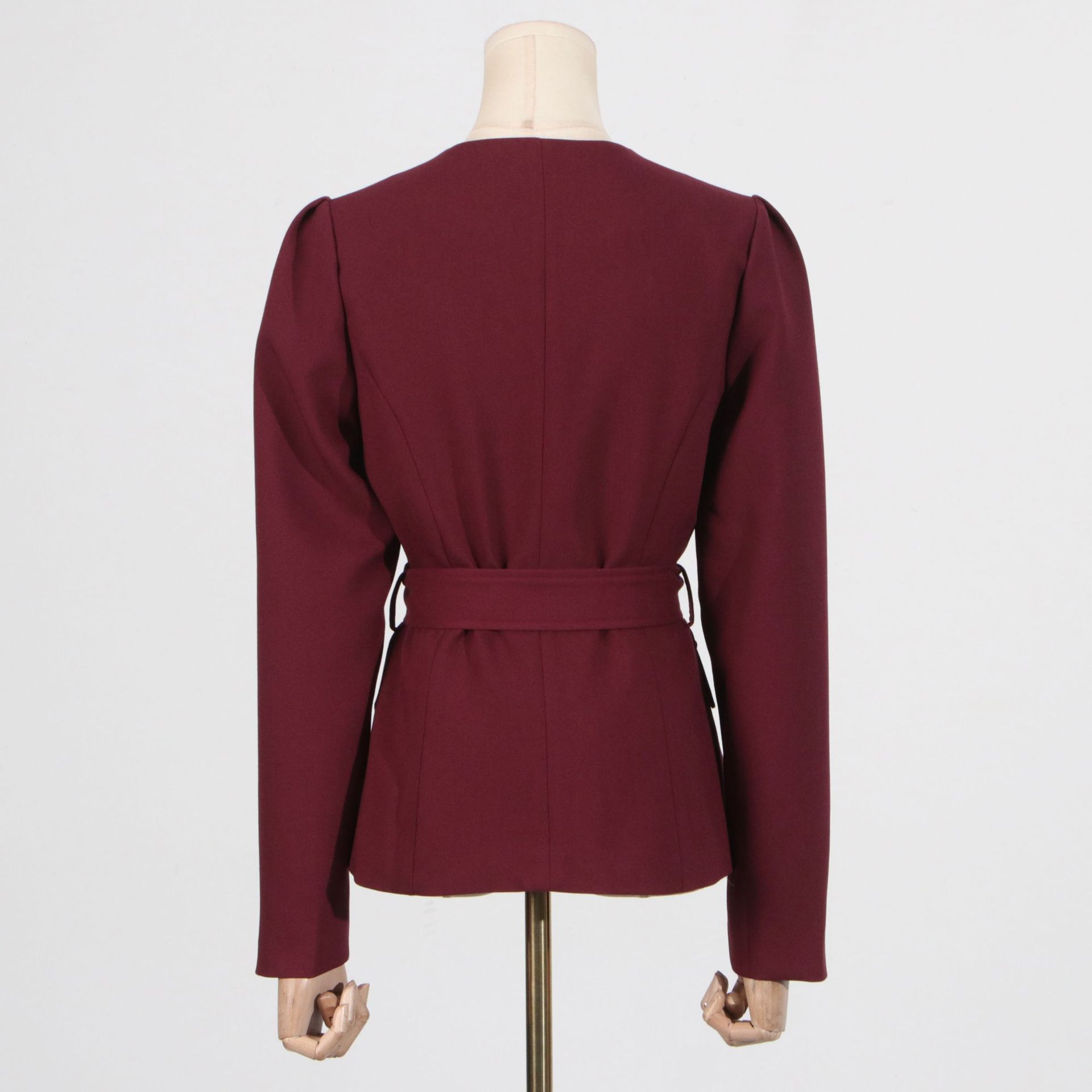Casual Set Women Autumn Solid Color round Neck Single Breasted Design Slim Skirt Set
