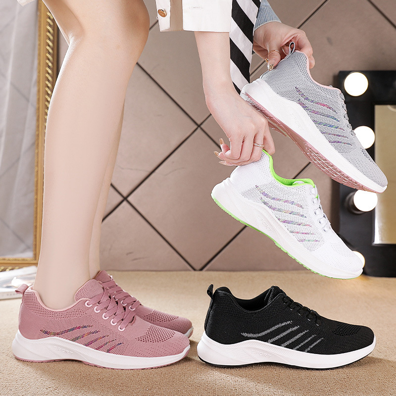 Zapatos de mujer primavera nuevos zapatos de mujer de comercio exterior zapatos transpirables zapatos de correr ligeros zapatos deportivos casuales con suela suave al por mayor