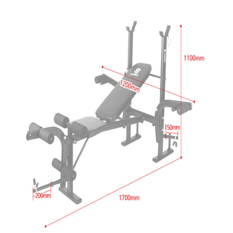 Hogar multi-funcional banco de peso Barra de levantamiento de pesas Banco soporte de Prensa Equipo de fitness Squat rack abdomen extractor plegable
