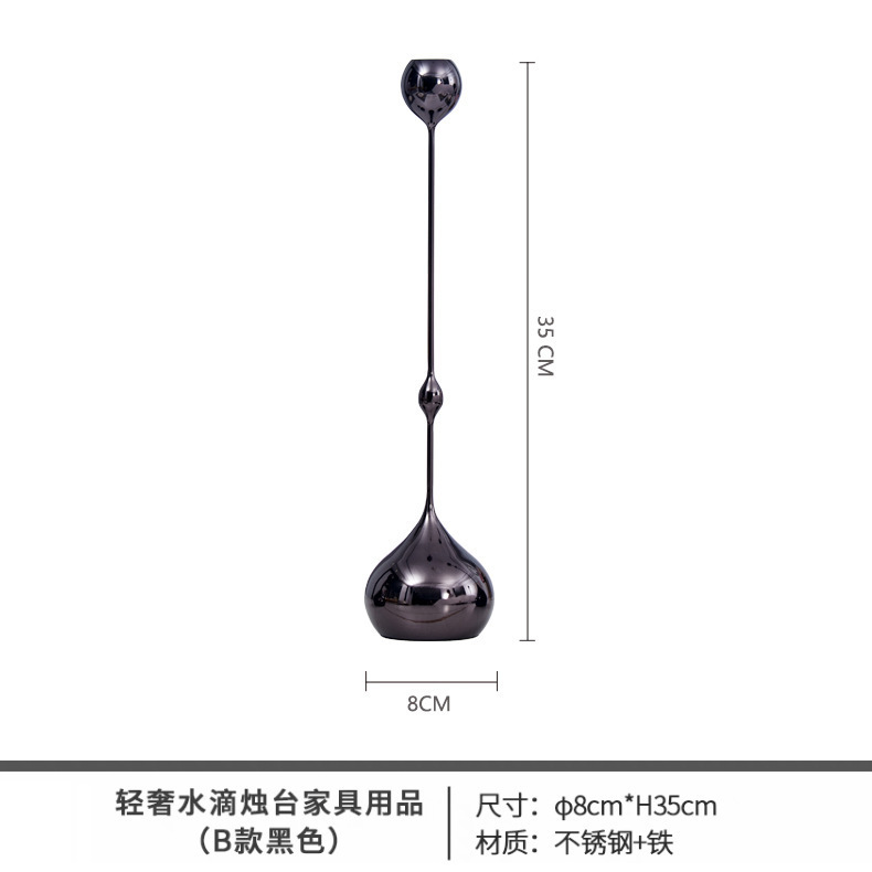 ヨーロッパ式の軽くて豪華な金属の水滴の銀色のろうそくの台の見本の部屋は家庭の客間のデスクトップのレストランの工芸の置物を飾ります。|undefined