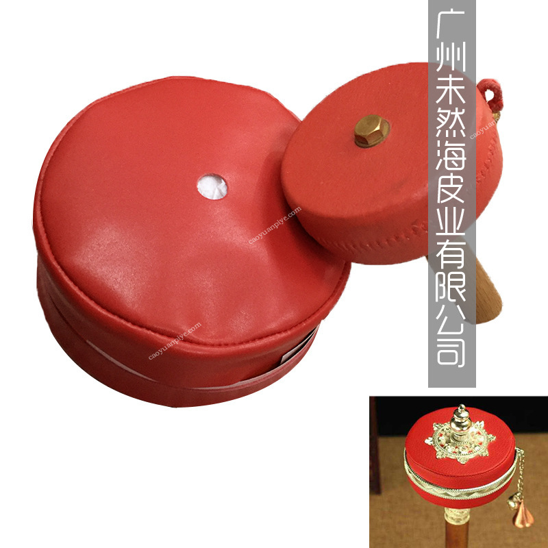 转鸿筒转经轮用红色胎牛皮私人产品