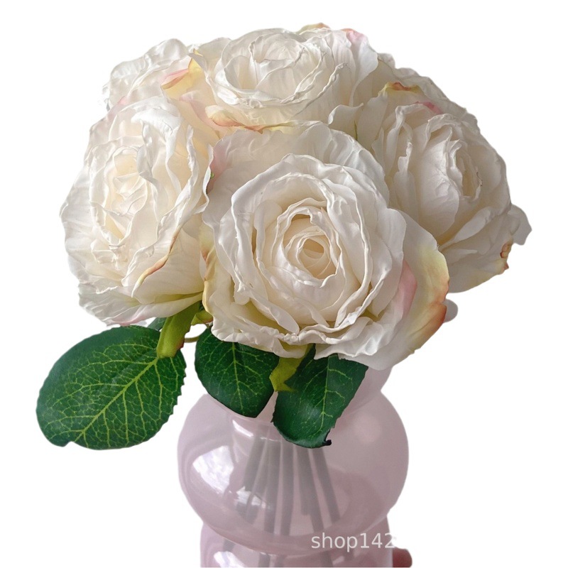 Ramo bella Rosa flor artificial interior sala de estar decoración mesa de comedor ramo floral Luz Decoración de lujo