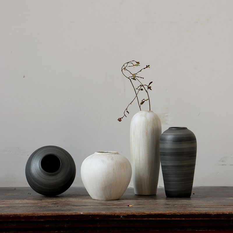 Ceramic Vase, Black and White Small Vase, Creative Dried Flower Arrangement, Tea Ceremony Flower Arrangement, Flower Arrangement Manufacturer Wholesale