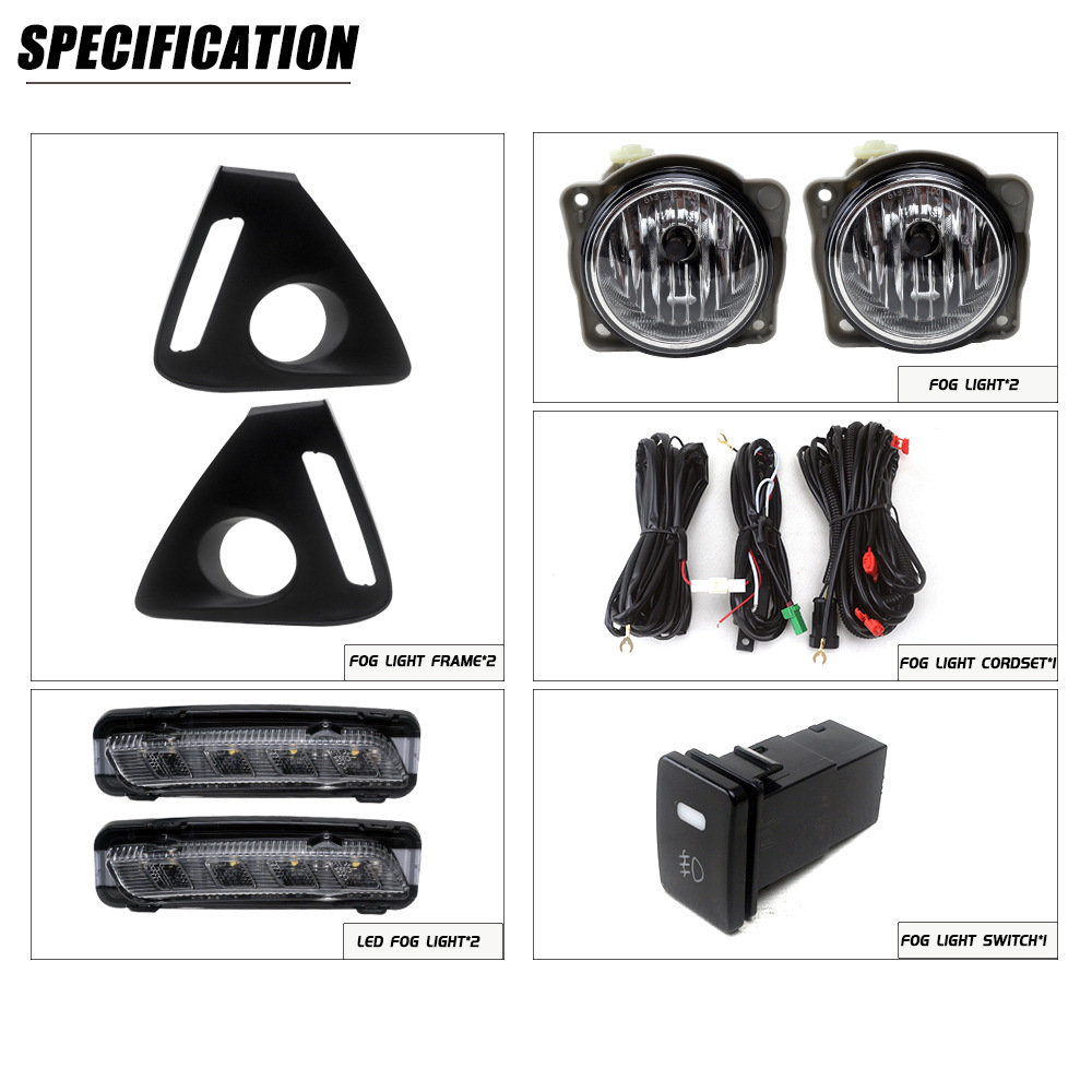 Aplicable a TOYOTA 16 / 17 / 18 / 19 / 20 TANK conjunto de lámpara de niebla delantera LED luz diurna luz de barra delantera