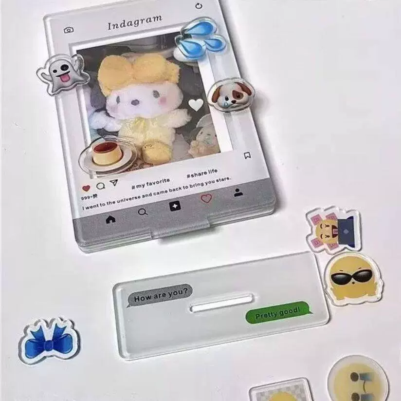 拍立得亚克力照片相框3寸爱豆小卡展示立牌ins风装饰摆件批发定制