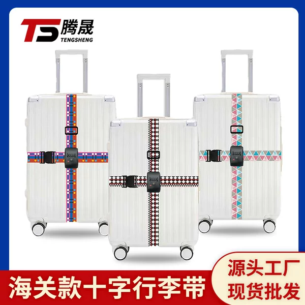 Cross tsa Customs lock password luggage strap thermal transfer color pattern logo anti-theft polyester luggage strap