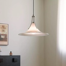 极简现代玉兰吊灯设计师款高级餐厅灯酒店咖啡厅创意喇叭玻璃吊灯