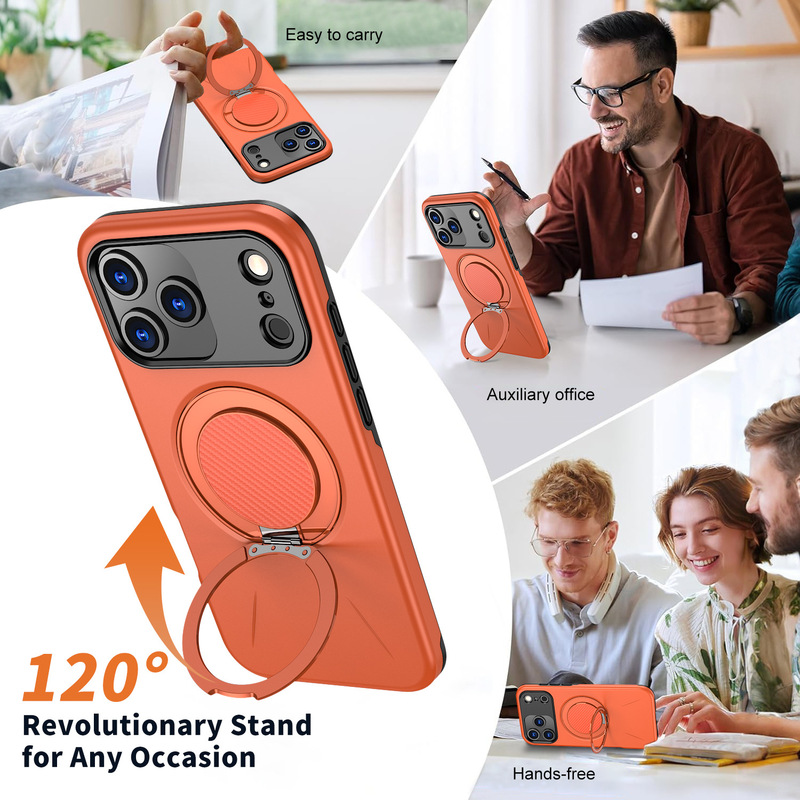 欧米風クリエイティブなスマホケース、Apple 17 Pro Maxケース、360度回転マグネット式スタンド付き、iPhone 17 Air対応|undefined