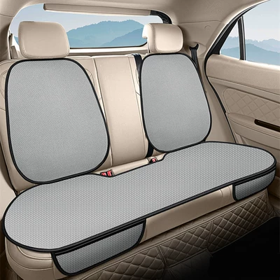 breathable three-piece cool car cushion, Seat cushion, seat cover - ky-ice-silk-elegant-grey-hook-and-eye-closure-with-back-closure