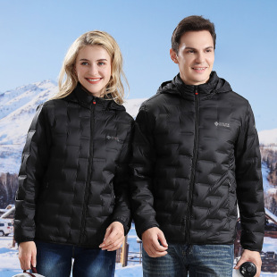 Down jacket custom autumn and winter men's and women's coat hooded top white duck down warm YKK zipper waterproof cross-border OEM