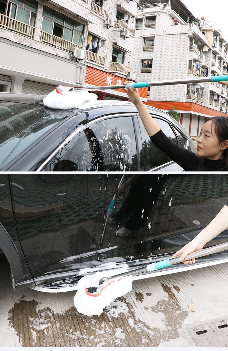 Milk Silk Car Wash Mop Car Soft Bristle Long Handle Telescopic Mop Car Cleaning Special Head Dust Duster Cleaning Tool