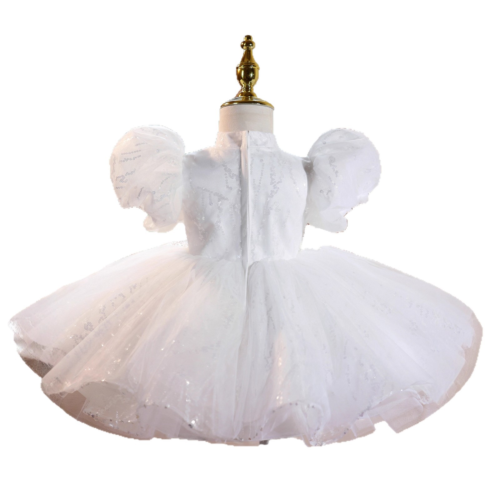 Prinzessinnenkostüm, Hochzeitskleid für kleine Mädchen, Blumenmädchen-Outfit für Kinder, Baumwoll-Polyester-Mischgewebe, Aufführungs- und Geburtstagskleid für Kinder von 3-12 Jahren_voghion.com