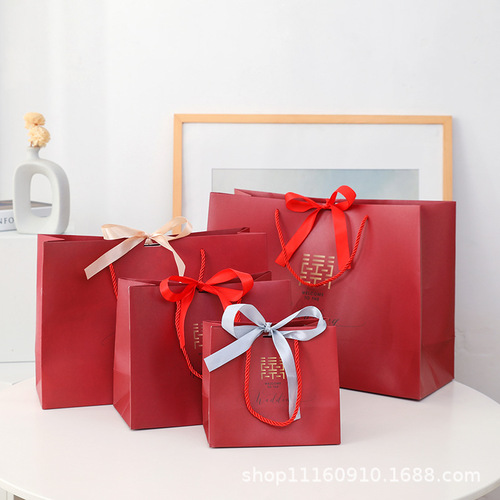 Gift bag, wedding candy bag, Chinese style paper bag, wedding candy box packaging, portable return gift bag