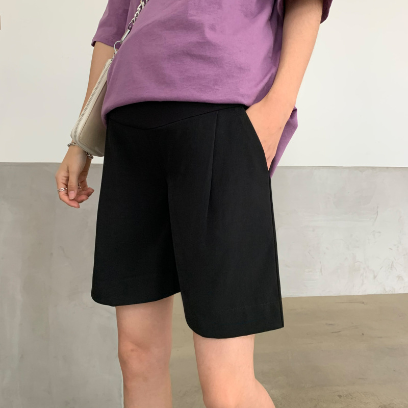 Summer Outfit High Waist Five-point Straight Loose Large Size Casual Mid-length Pants Thin Pregnant Women's Suit Shorts Thin