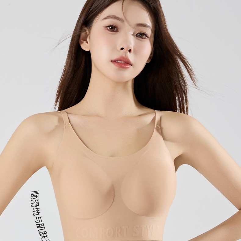 Afortunadamente, la base líquida sin costuras de estilo explosivo, la ropa interior invisible, el tono de piel especial femenino, sin anillos de acero, se reúne, sujetador impermeable cómodo para vestirse