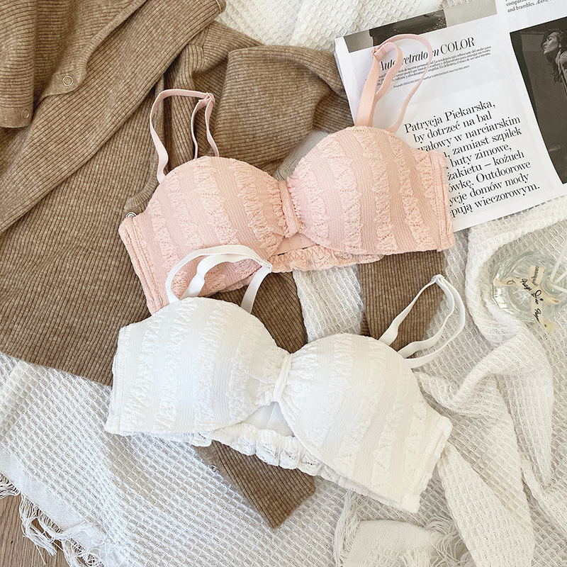 Jenny Coco Original Summer Fairy Style Thin Suit Underwear Women's Push-Up Girl Pure Desire Lace Beauty Back Bra