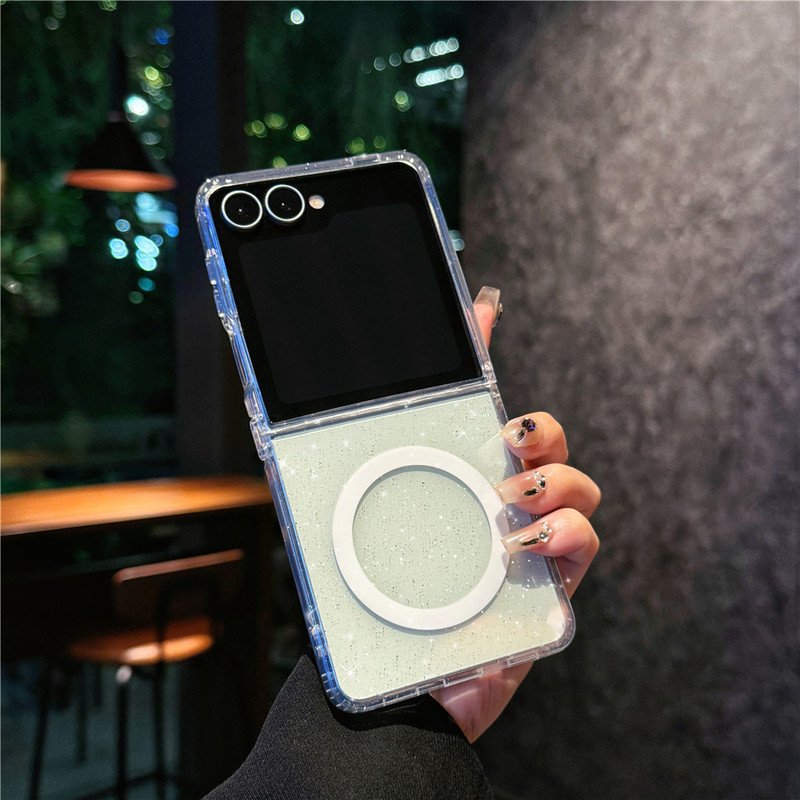 适用三星zflip7磁吸手机壳Zflip 7代折叠屏镭射渐变zflip6翻盖套|undefined