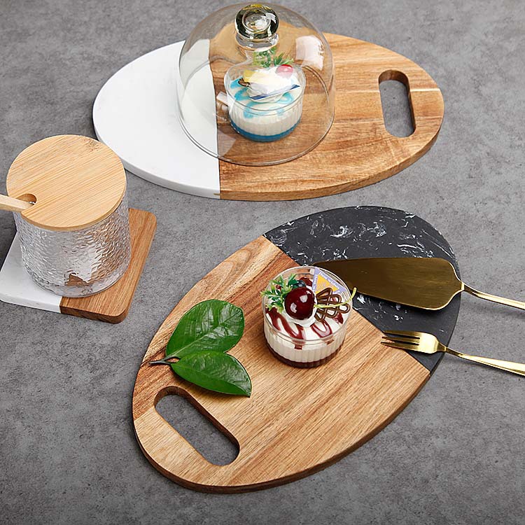 相思木接大理石切菜板拼接方形简约北欧风熟食砧板摆盘高档牛排板