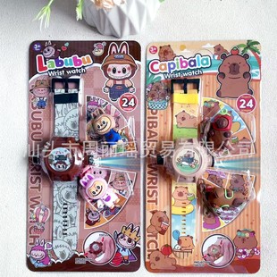 Lilo & Stitch Children's Cartoon Projection Electronic Watch with Doll Set Labubu Watch Toy Gift